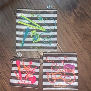 Henri Bendel 3 piece cosmetic bag set
